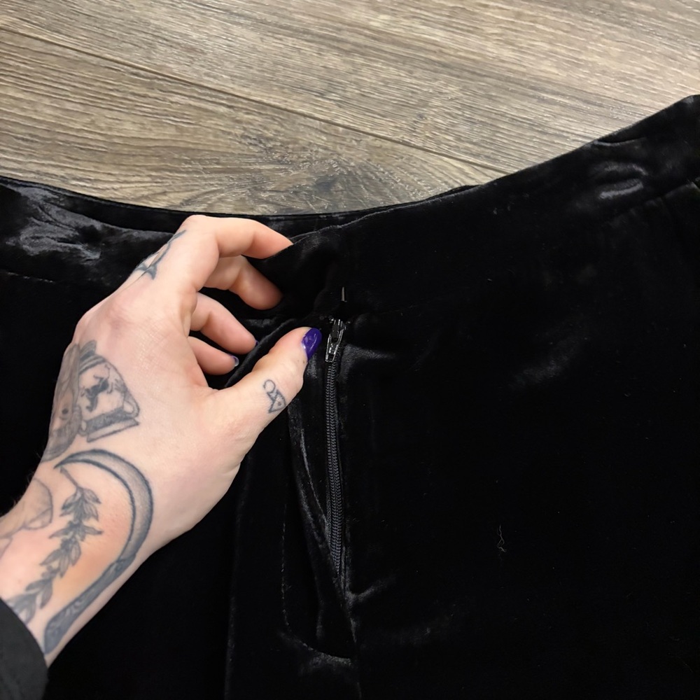 NWT Boden Velvet Silk Wide Leg High-Rise Trousers (Black) Size 10 - Picture 4 of 9